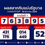 ตรวจหวยงวดที่ 1 กรกฎาคม 60